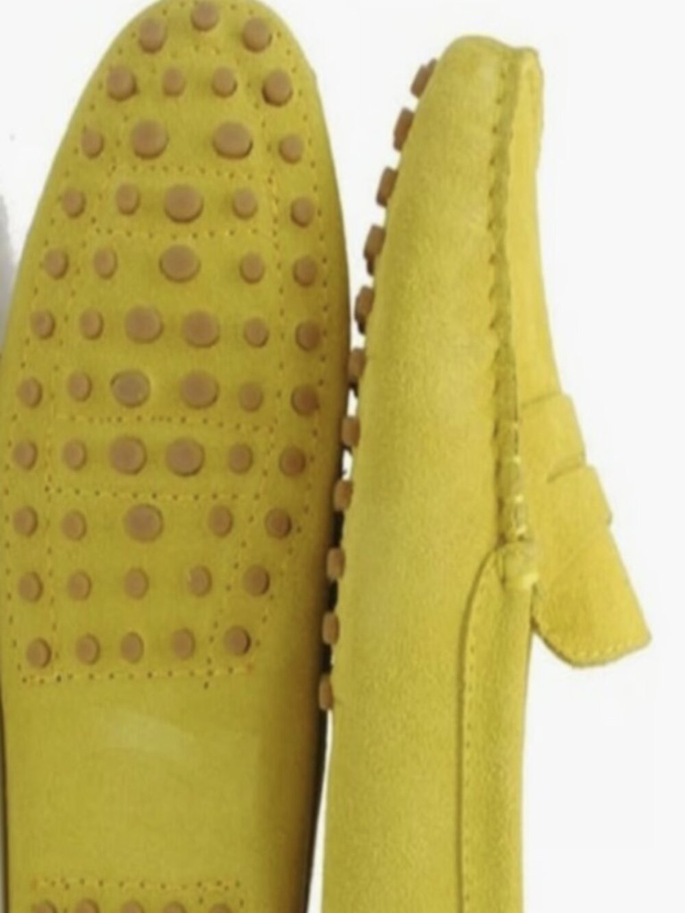 Women's Penny Loafers Yellow Suede Comfortable Driving Shoes size 10 new
